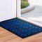 G128 Home Entrance Blue Geometric Floral Pattern Door Mat | 23x35 In | Thick Absorbent Natural Rubber Non Slip, Indoor/Outdoor, Easy Clean, Welcome Mats for Front Door/Patio/Garage